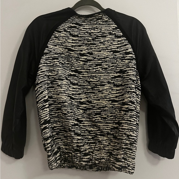 IRO Jett Zip Up BOUCLE tweed Leather Moto Jacket •34/XS black white marbled - Picture 8 of 9